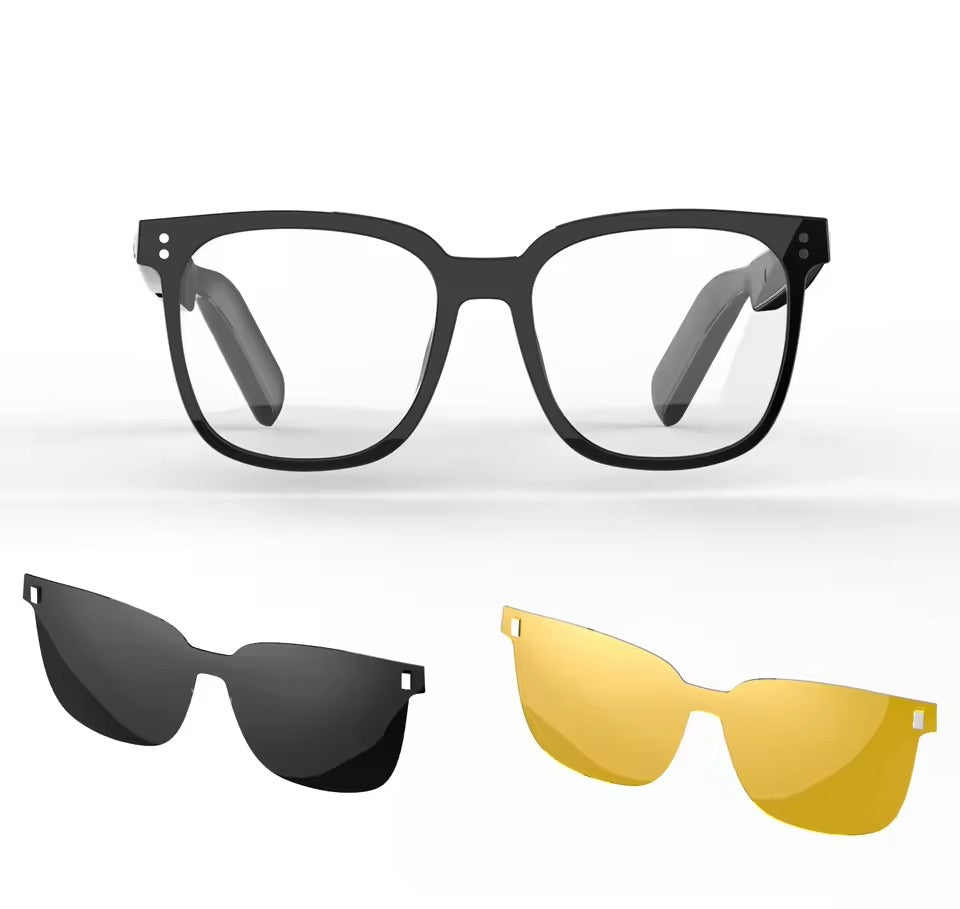 Airmars SG19 Pro Smart Sunglasses Bluetooth 5.4 Headset With 2 Magnetic Clip On Sunglasses Polarized Lens Night Driving