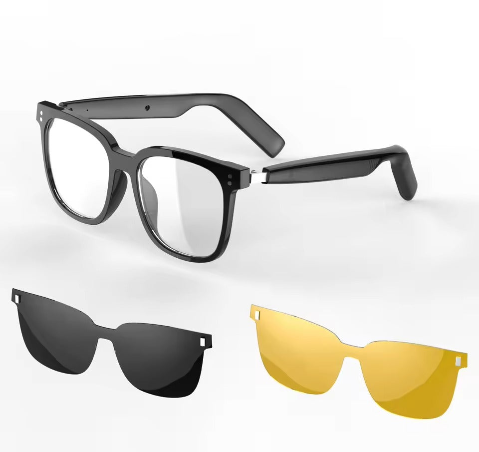 Airmars SG19 Pro Smart Sunglasses Bluetooth 5.4 Headset With 2 Magnetic Clip On Sunglasses Polarized Lens Night Driving