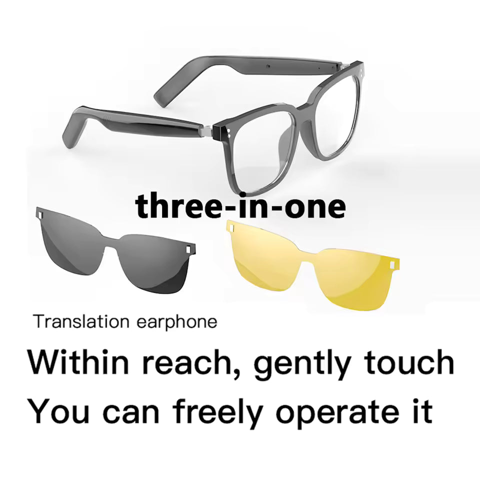 Airmars SG19 Pro Smart Sunglasses Bluetooth 5.4 Headset With 2 Magnetic Clip On Sunglasses Polarized Lens Night Driving